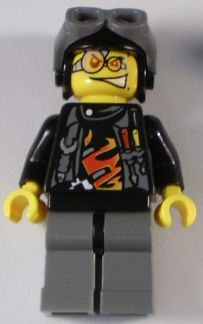 LEGO Minifigure-Backyard Blaster 3 (Billy Bob Blaster) - Aviator Helmet-World Racers-WR007-Creative Brick Builders